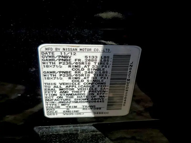 2013 NISSAN MURANO S  