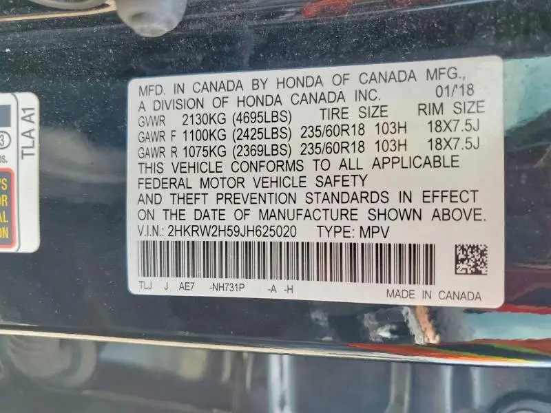 2018 HONDA CR-V EX  