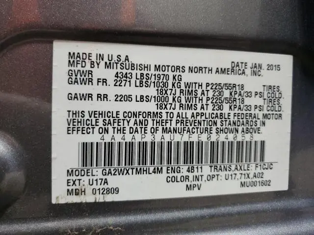 2015 MITSUBISHI OUTLANDER SPORT ES  