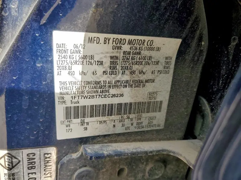 2012 FORD F250 SUPER DUTY  