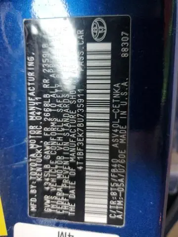 2011 TOYOTA CAMRY BASE  