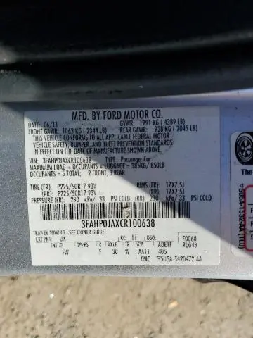 2012 FORD FUSION SEL  