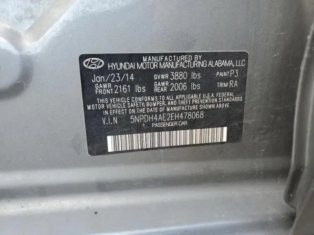 2014 HYUNDAI ELANTRA SE  