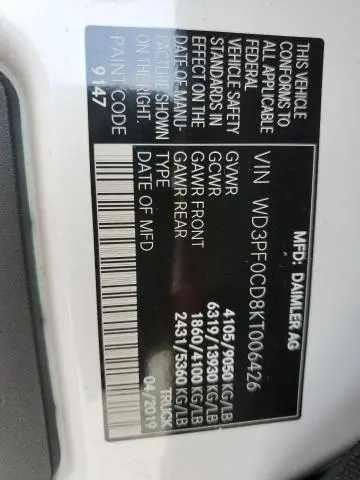 2019 MERCEDES-BENZ SPRINTER 2500/3500  