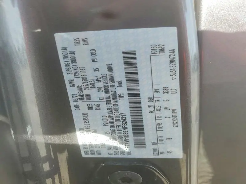 2022 FORD F150 SUPERCREW  