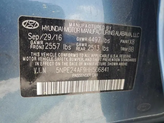 2017 HYUNDAI SONATA SE  