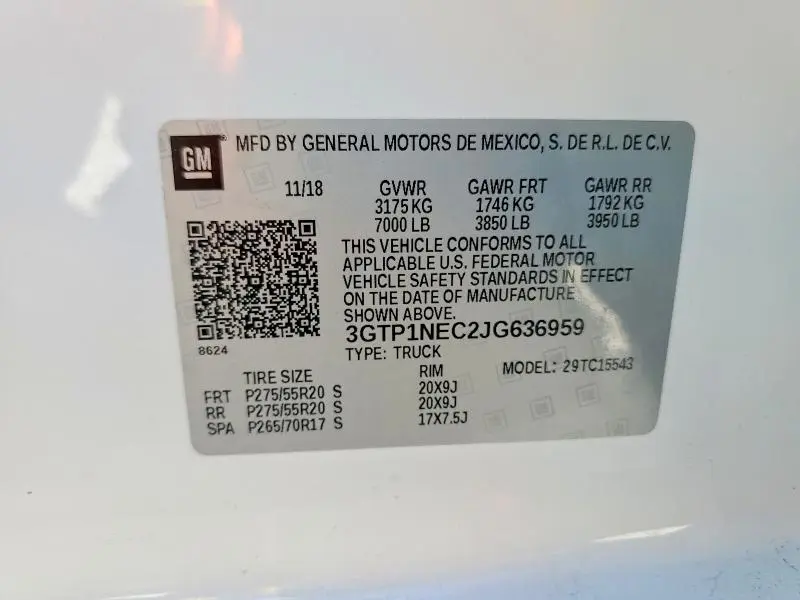 2018 GMC SIERRA C1500 SLT  