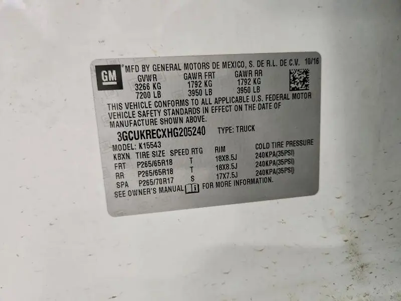 2017 CHEVROLET SILVERADO K1500 LT  