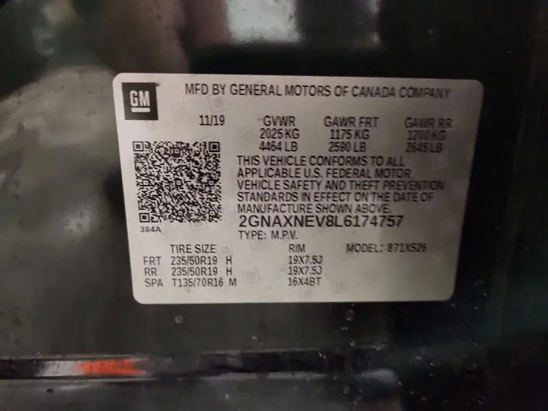 2020 CHEVROLET EQUINOX PREMIER  