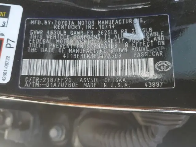 2015 TOYOTA CAMRY LE