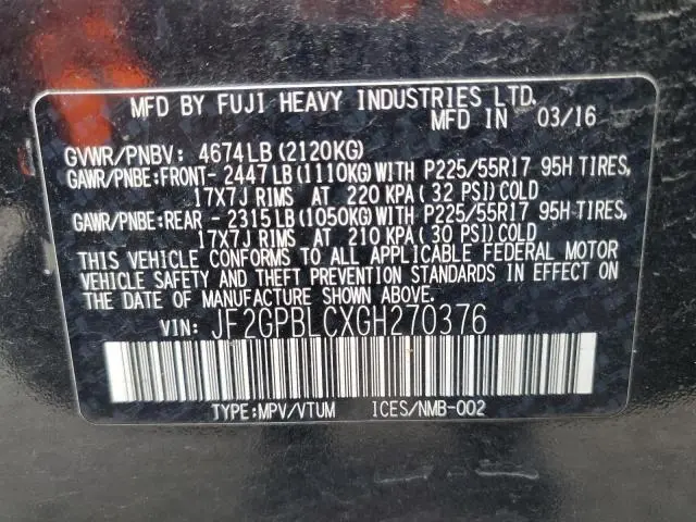 2015 SUBARU CROSSTREK 2.0I HYBRID TOURING  