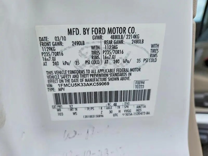 2010 FORD ESCAPE HYBRID  