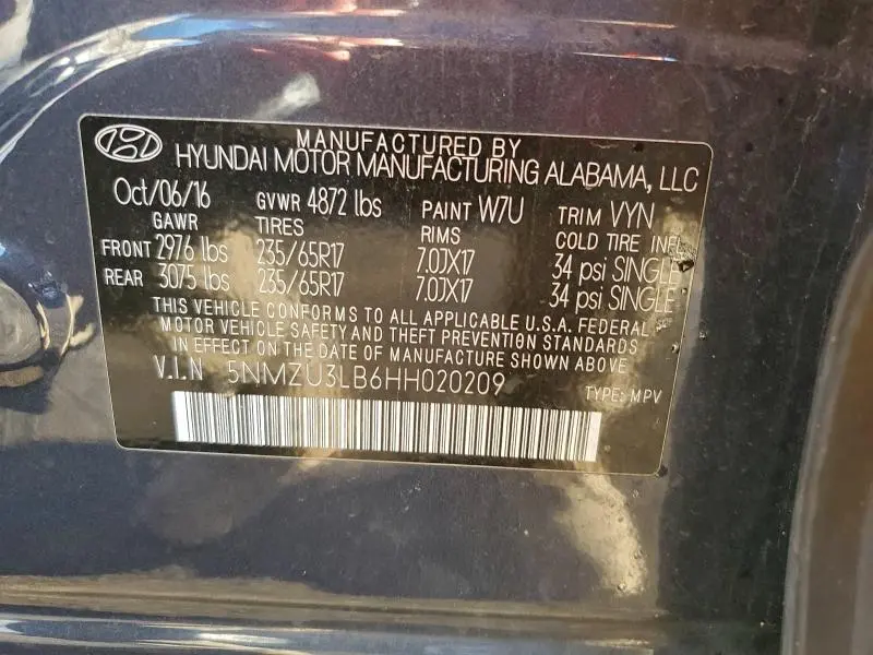 2017 HYUNDAI SANTA FE SPORT   