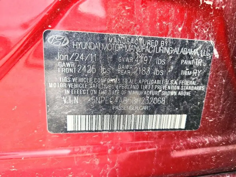 2011 HYUNDAI SONATA SE 2.0T  