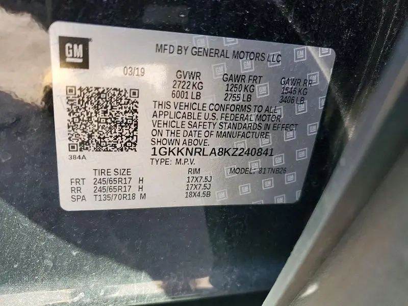 2019 GMC ACADIA SLE  