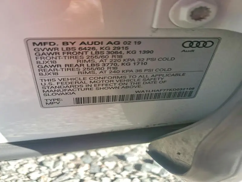 2019 AUDI Q7 PREMIUM PLUS  