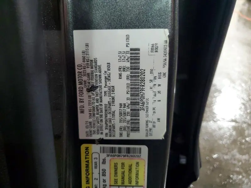 2015 FORD FUSION SE  
