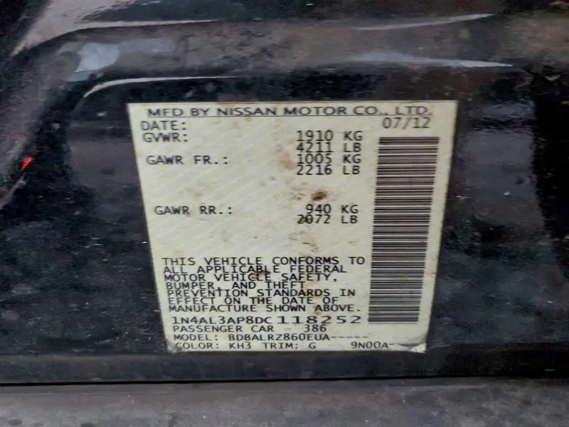 2013 NISSAN ALTIMA 2.5  