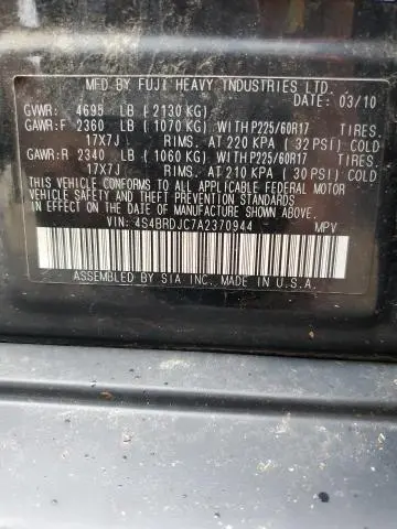 2010 SUBARU OUTBACK 3.6R LIMITED  