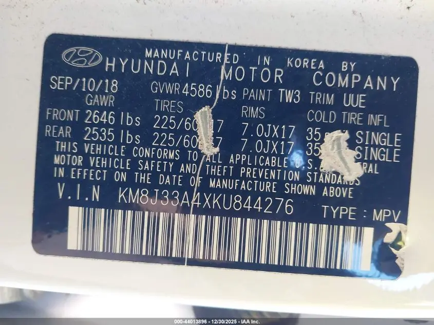 2019 HYUNDAI TUCSON VALUE