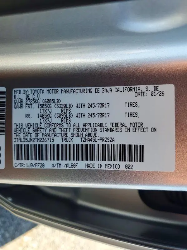 2026 TOYOTA TACOMA SR5  