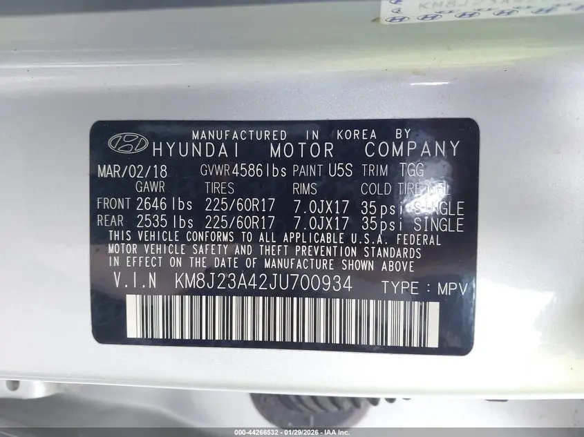 2018 HYUNDAI TUCSON SE