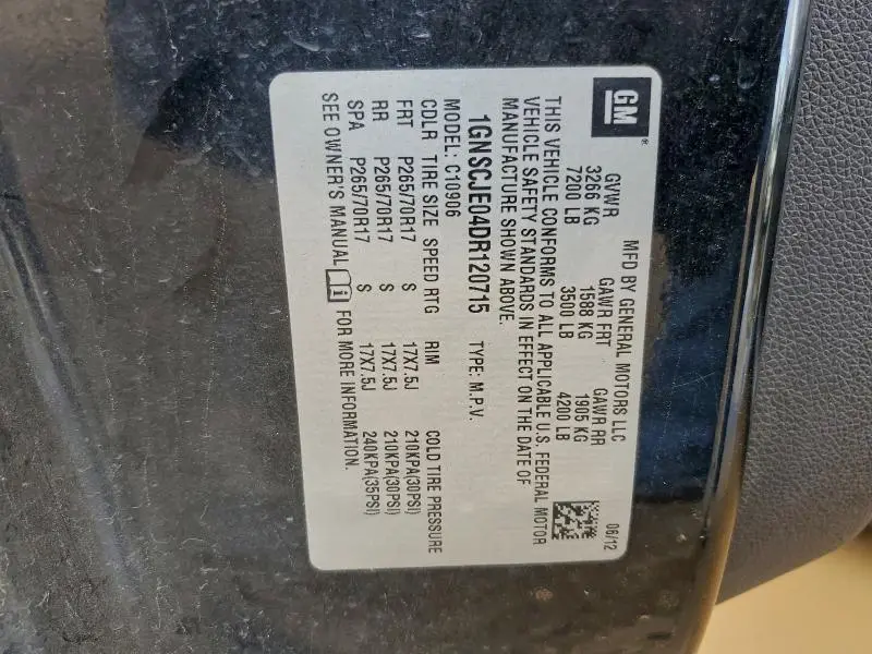 2013 CHEVROLET SUBURBAN C1500 LT  