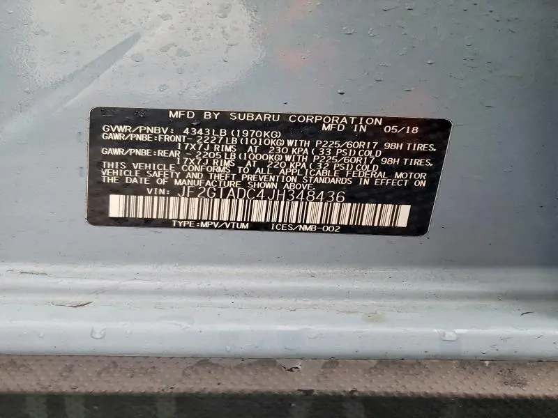 2018 SUBARU CROSSTREK PREMIUM  