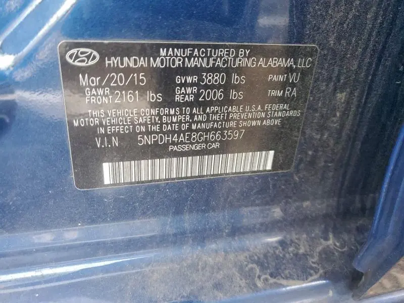 2016 HYUNDAI ELANTRA SE  