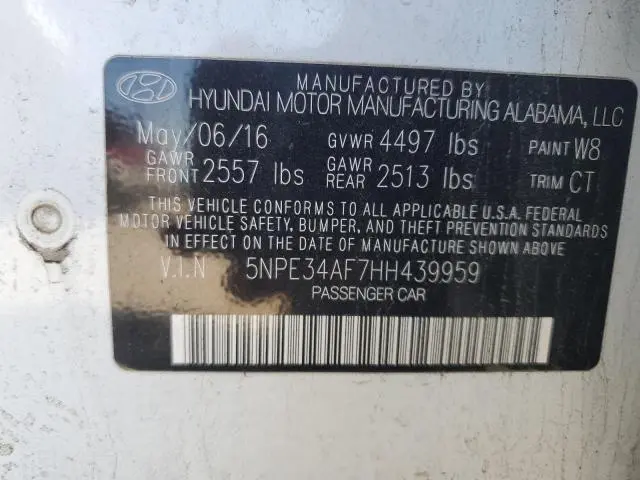 2017 HYUNDAI SONATA SPORT  