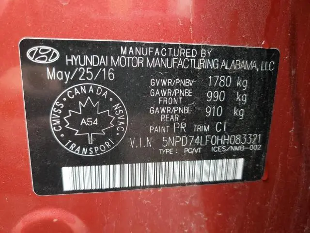 2017 HYUNDAI ELANTRA SE  