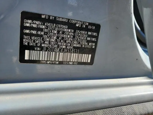 2018 SUBARU CROSSTREK LIMITED  