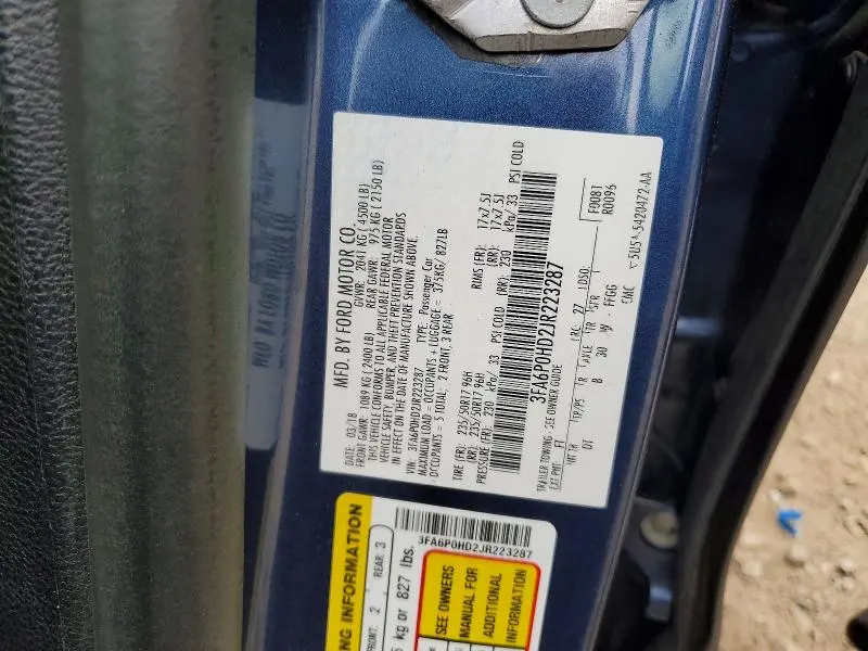 2018 FORD FUSION SE  