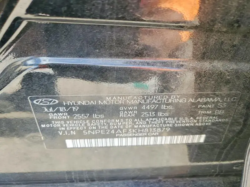 2019 HYUNDAI SONATA SE  