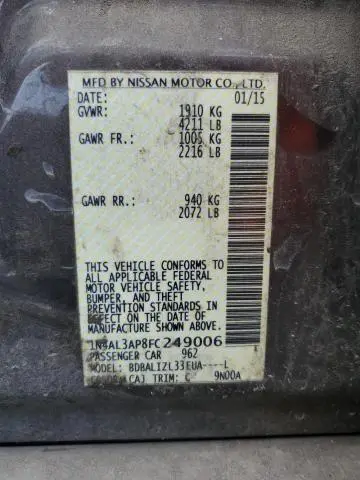 2015 NISSAN ALTIMA 2.5  