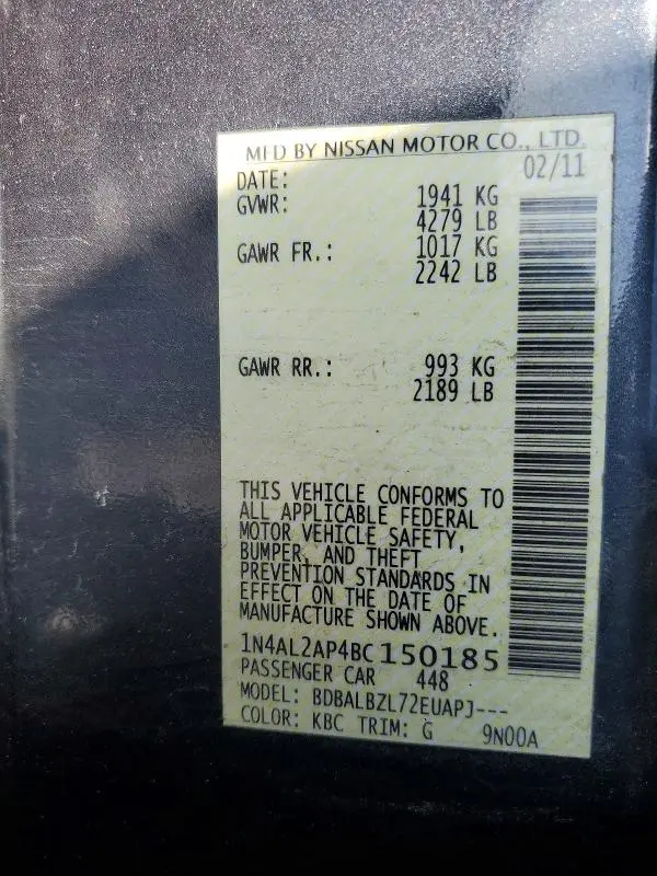 2011 NISSAN ALTIMA 2.5  