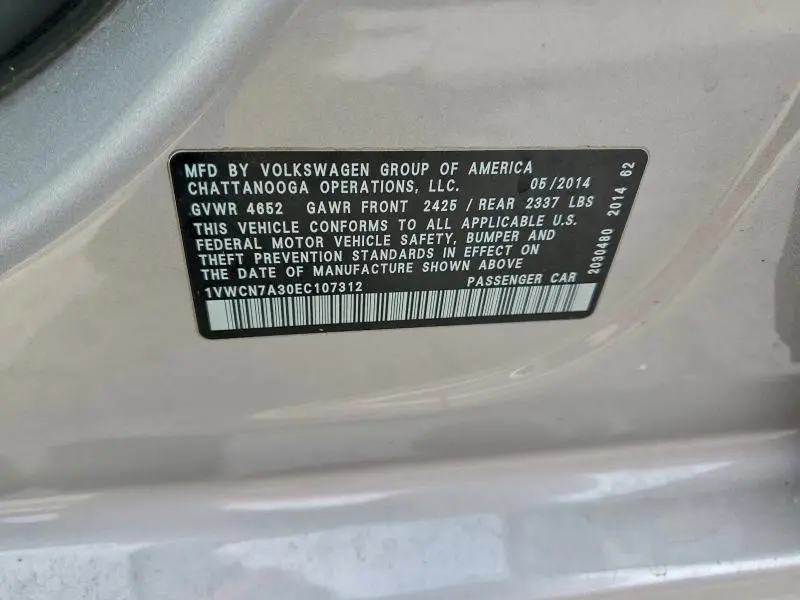 2014 VOLKSWAGEN PASSAT SEL  