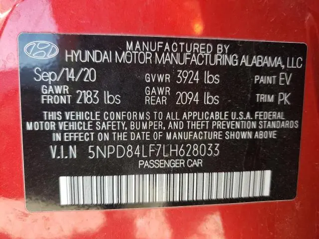 2020 HYUNDAI ELANTRA SEL