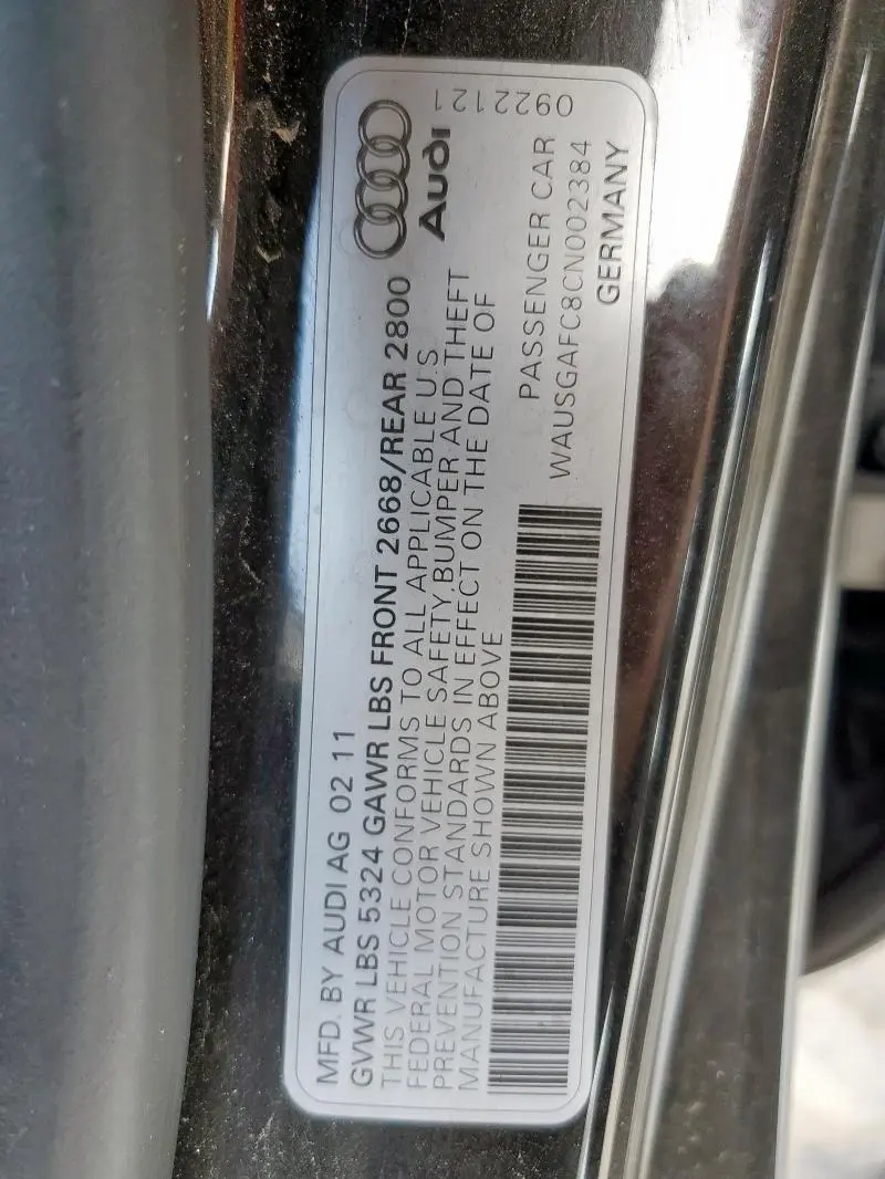 2012 AUDI A7 PRESTIGE  