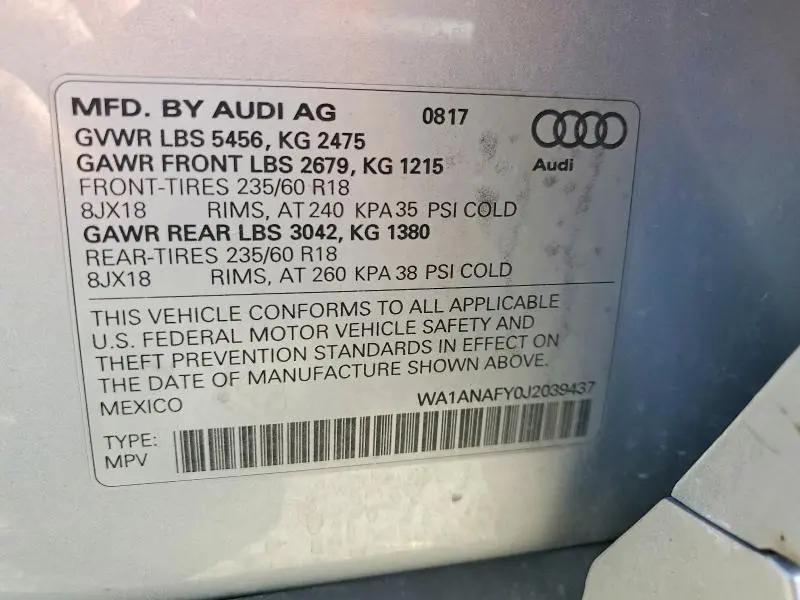 2018 AUDI Q5 PREMIUM  