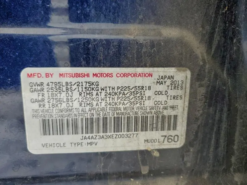 2014 MITSUBISHI OUTLANDER SE  