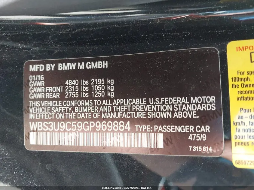 2016 BMW M4  