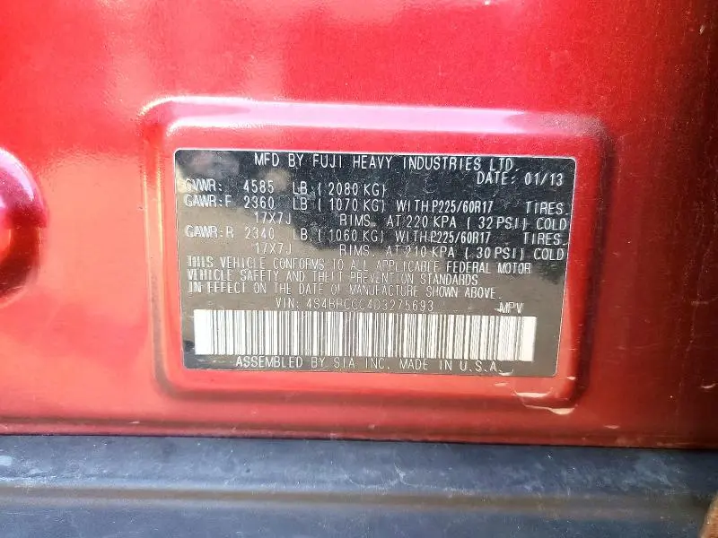 2013 SUBARU OUTBACK 2.5I PREMIUM  