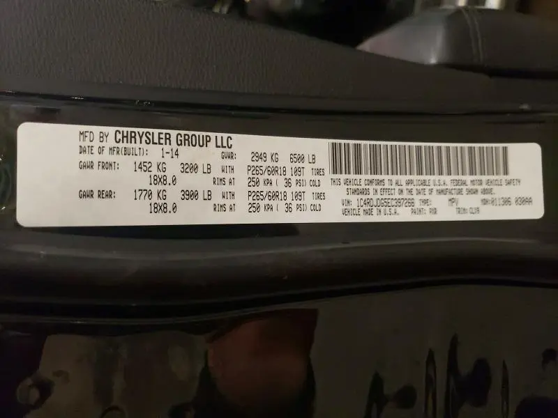 2014 DODGE DURANGO LIMITED  