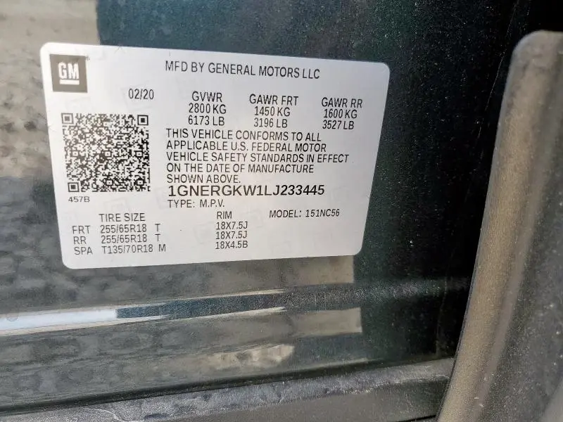 2020 CHEVROLET TRAVERSE LT  