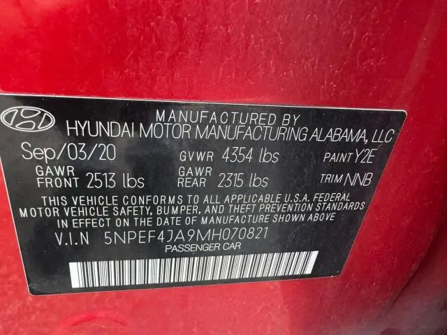 2021 HYUNDAI SONATA SEL  