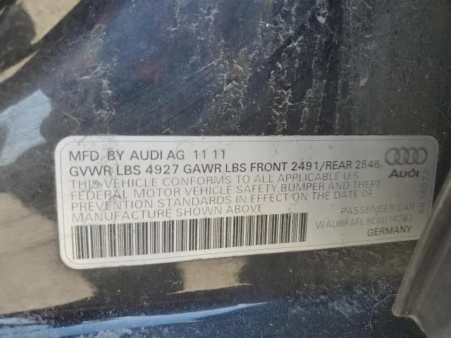 2012 AUDI A4 PREMIUM  