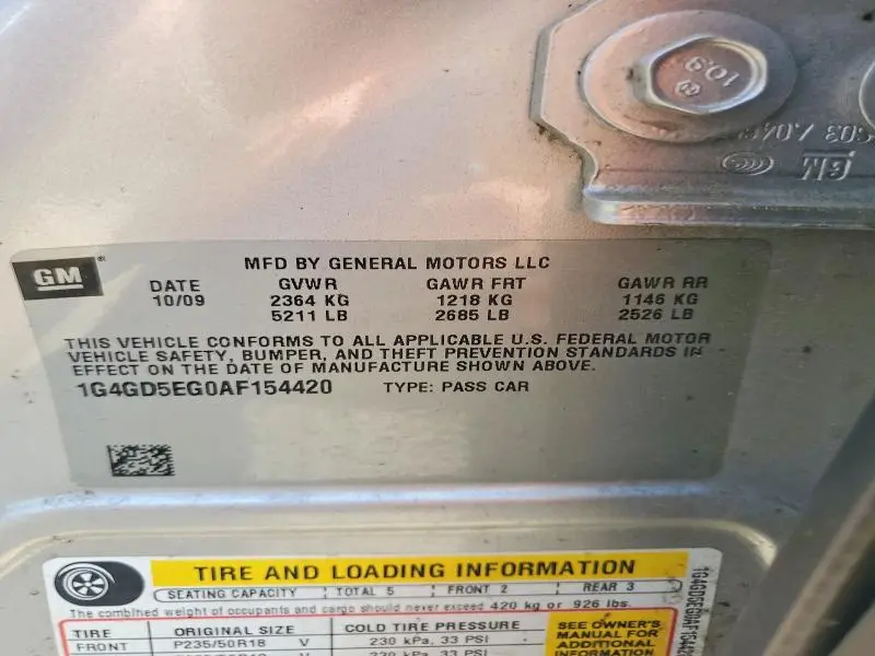 2010 BUICK LACROSSE CXL  