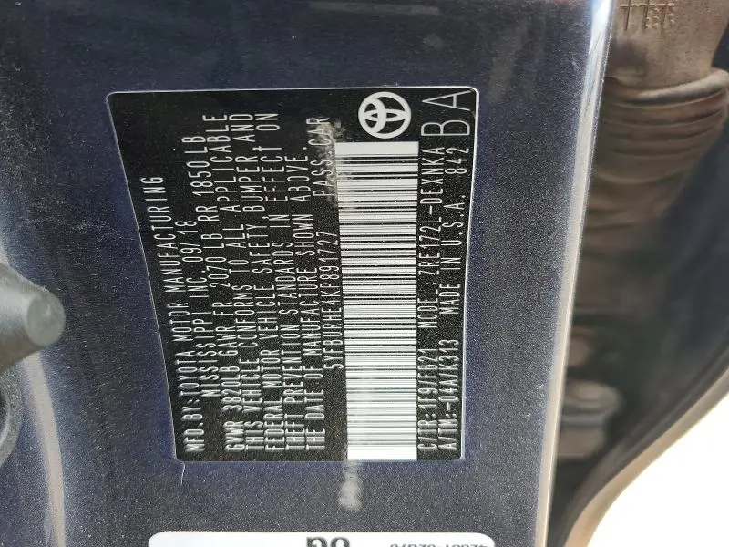 2019 TOYOTA COROLLA LE  