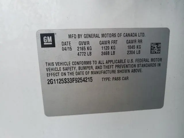 2015 CHEVROLET IMPALA LT  